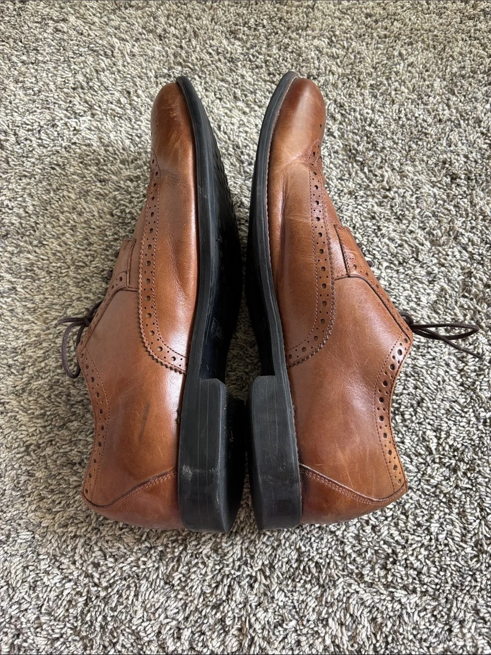 Stacy Adams Cognac Brown Wingtip Brogue Oxfords